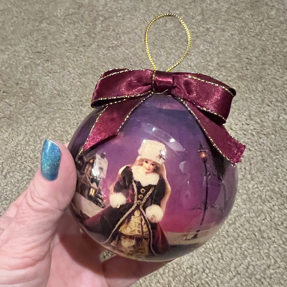 VINTAGE 1996 Holiday Barbie Ball Christmas Tree Ornament by Matrix